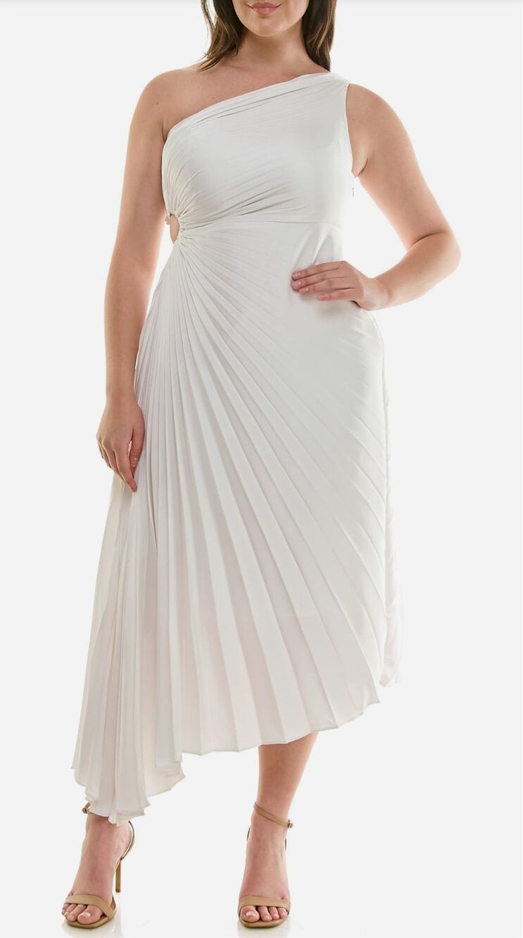 #264 NWT MSRP $189 NICOLE MILLER CLOUD DANCER PLEATED MIDI DRESS ♡ SIZE 8 ♡
